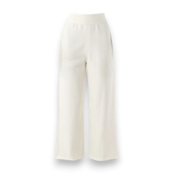 WHBM Ivory High Rise Wide Leg Trousers Flare Leg USA Made Dress Pants Size 12 WHBM Ivory High Rise Wide Leg Trousers Flare Leg USA Made Dress Pants Size 12